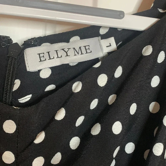 ELLY ME like new black with white polka dots midi dress size large - Picture 3 of 10